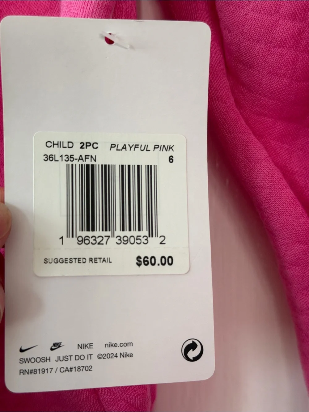 Nike Kids Hot Pink Quilted Sweatshirt & Pants Set